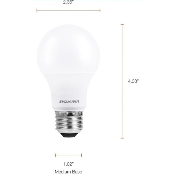 SYLVANIA ECO LED A19 Light Bulb, 60W Equivalent, Pack of 24, Daylight (5000k) - Picture 6 of 7